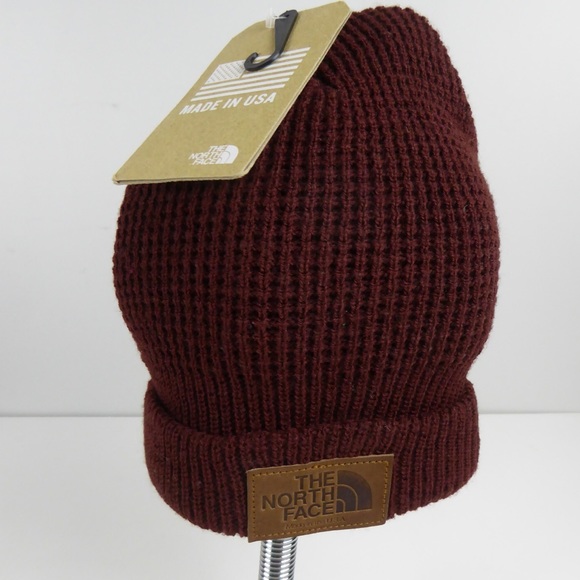 North Face Made in USA Waffle Knit Wool Beanie Hat - Picture 4 of 5